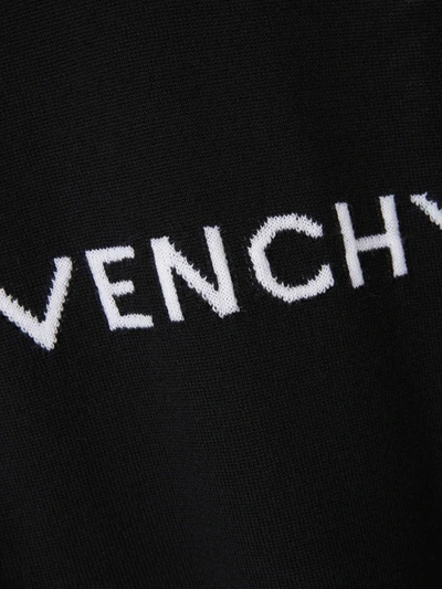 Shop Givenchy Logo Knit Sweater In Black And White
