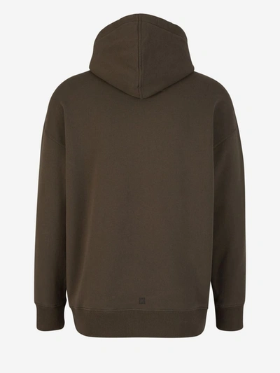 Shop Givenchy Logo Hood Sweatshirt In Verd Militar