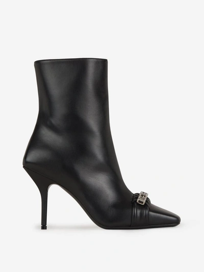 Shop Givenchy Metallic Chain Ankle Boots In Black