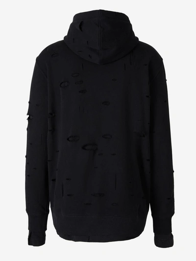 Shop Givenchy Ripped Cotton Sweatshirt In Negre