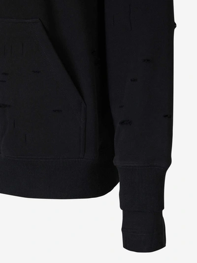 Shop Givenchy Ripped Cotton Sweatshirt In Negre