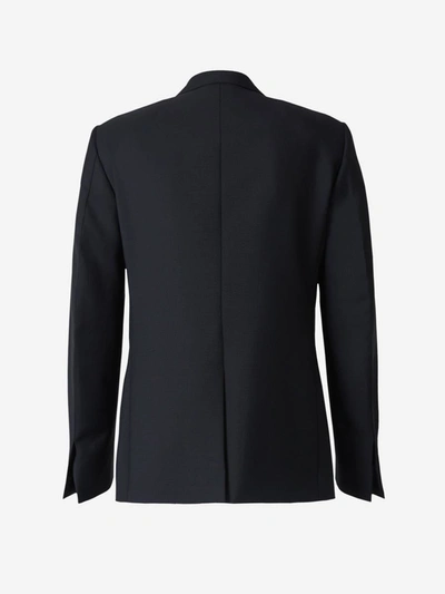 Shop Givenchy Satin And Wool Blazer In Black