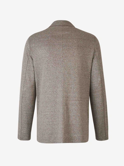 Shop Harris Wharf London Cotton And Linen Blazer In Taupe
