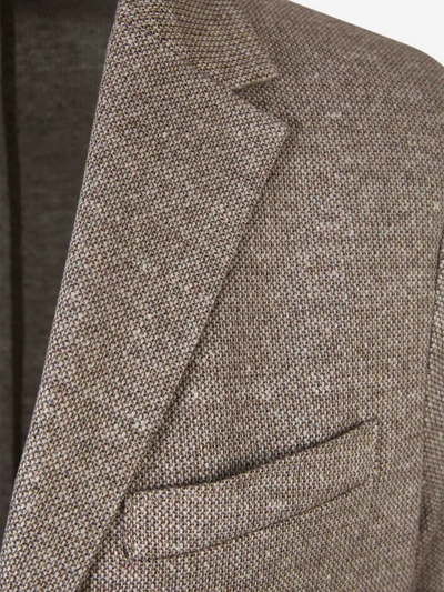 Shop Harris Wharf London Cotton And Linen Blazer In Taupe