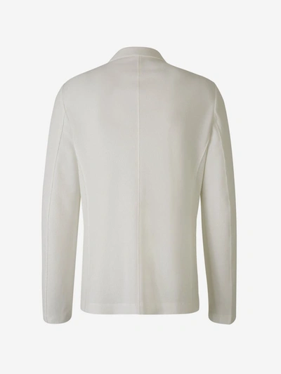 Shop Harris Wharf London Textured Cotton Blazer In Blanc