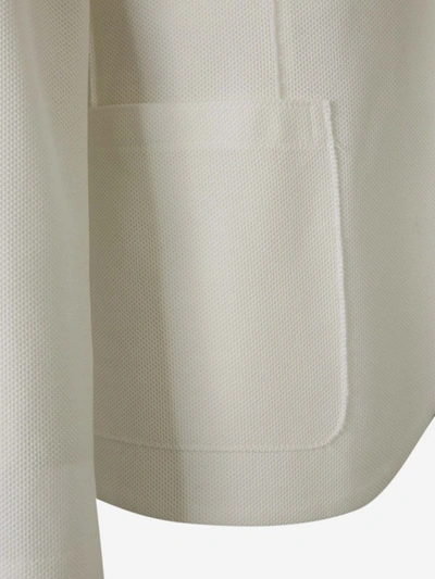 Shop Harris Wharf London Textured Cotton Blazer In Blanc