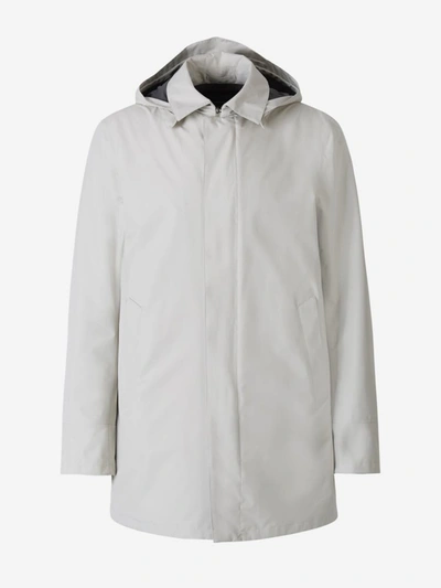 Shop Herno Cape Laminar Trench Coat In Light Grey