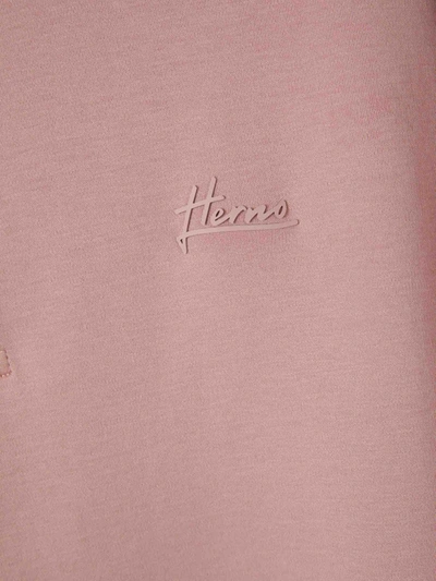 Shop Herno Cotton Logo Polo Shirt In Rosa Pal