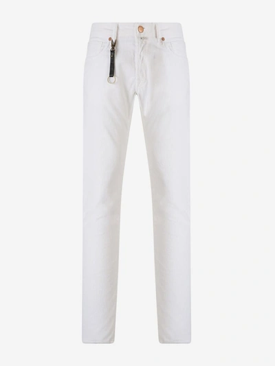 Shop Incotex Blue Division Slim Fit Corduroy Trousers In White