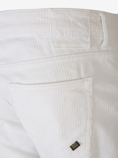 Shop Incotex Blue Division Slim Fit Corduroy Trousers In White