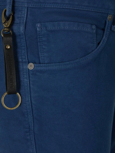 Shop Incotex Blue Division Logo Cotton Jeans In Indigo Blue