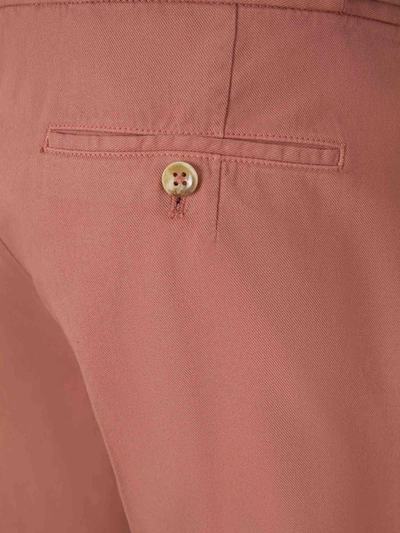 Shop Incotex Cotton And Linen Bermuda Shorts In Red