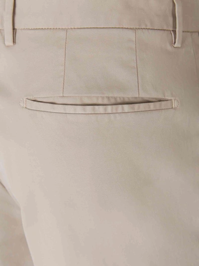 Shop Incotex Cotton Chino Trousers In Beige