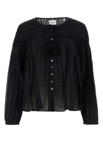 Isabel Marant Étoile Marant Etoile "cotton Abadi Blouse For In Black