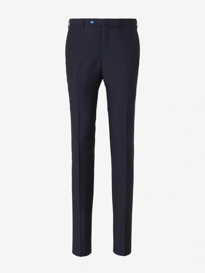 Shop Isaia Wool Mohair Suit In Navy Blue