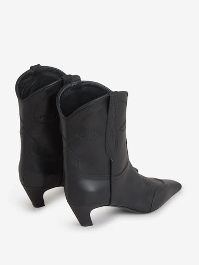 Shop Khaite Leather Dallas Boots In Negre