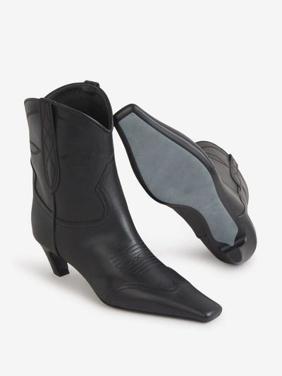 Shop Khaite Leather Dallas Boots In Negre