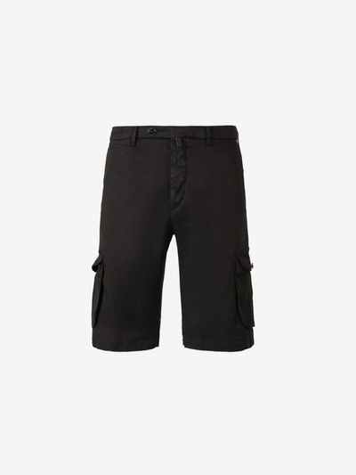 Shop Kiton Cargo Bermuda Shorts In Black
