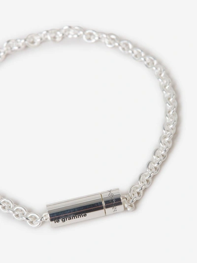 Shop Le Gramme Chain Cable Bracelet In Platejat