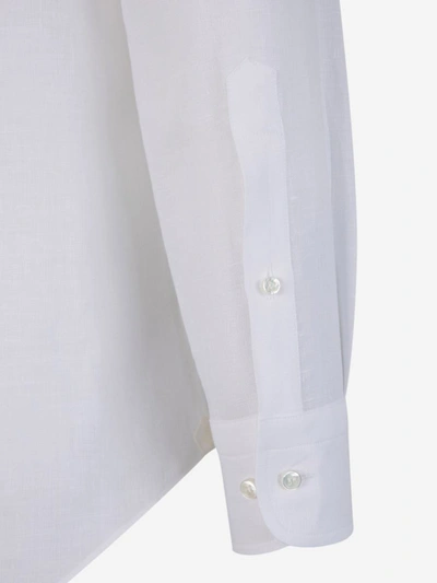 Shop Loro Piana Linen André Shirt In Blanc