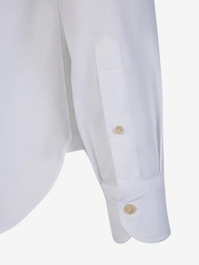 Shop Luigi Borrelli Cotton Oxford Shirt In Blanc