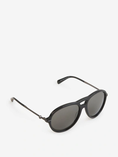 Shop Moncler Aviator Sunglasses In Negre