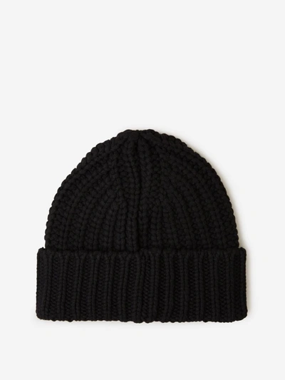 Shop Moncler Cable Knit Beanie In Negre
