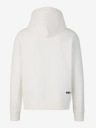 Shop Moncler Grenoble Signature Printed Hoodie In Blanc