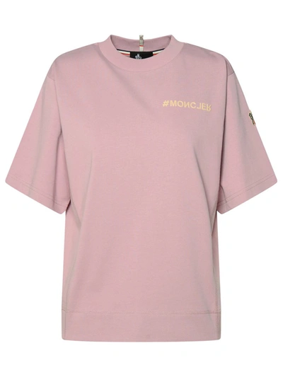 Shop Moncler Grenoble Pink Cotton T-shirt