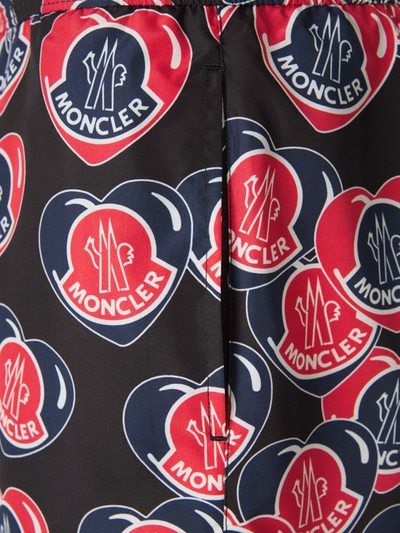 Shop Moncler Hearts Motif Swimsuit In Negre