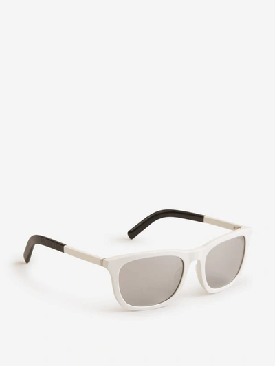 Shop Moncler Rectangular Sunglasses In Blanc