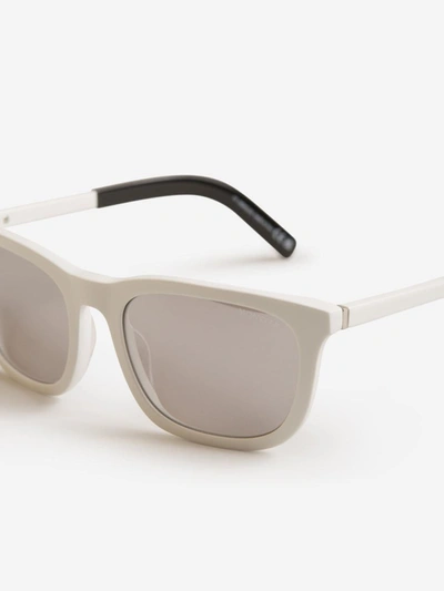 Shop Moncler Rectangular Sunglasses In Blanc