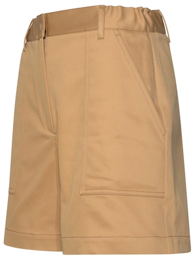 Shop Moncler Beige Cotton Blend Shorts