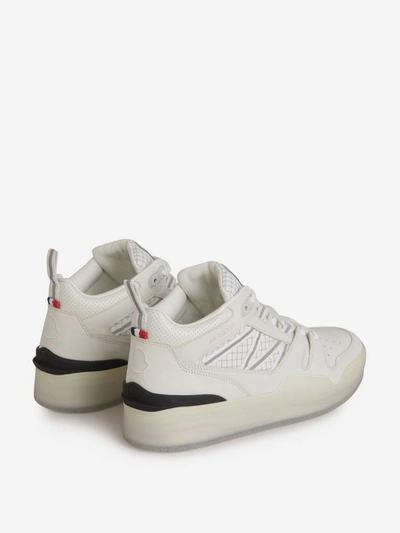 Shop Moncler Sneakers Pivot Mid High Top In White, Black And Gray