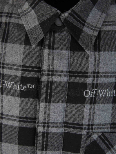 Shop Off-white Check Motif Shirt In Gris Fosc