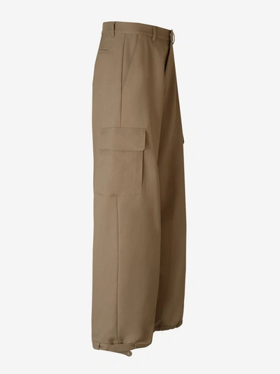Shop Off-white Cotton Cargo Pants In Two Flap Pockets On The Sides