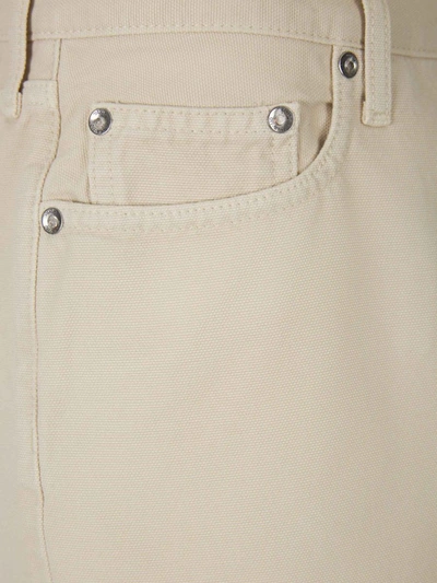 Shop Off-white Cotton Logo Bermuda Shorts In Beige