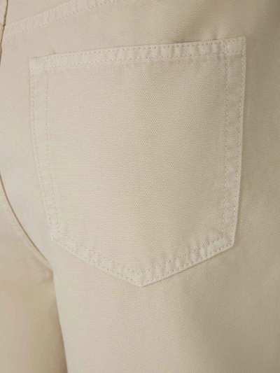 Shop Off-white Cotton Logo Bermuda Shorts In Beige