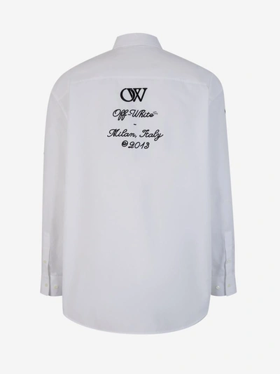 Shop Off-white Embroidered Cotton Shirt In Blanc