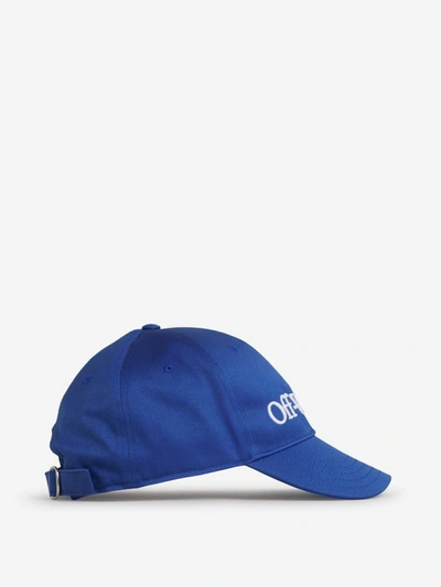 Shop Off-white Logo Cotton Cap In Blau Reial