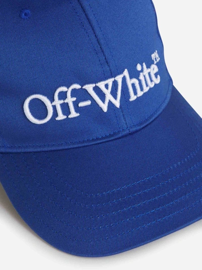 Shop Off-white Logo Cotton Cap In Blau Reial