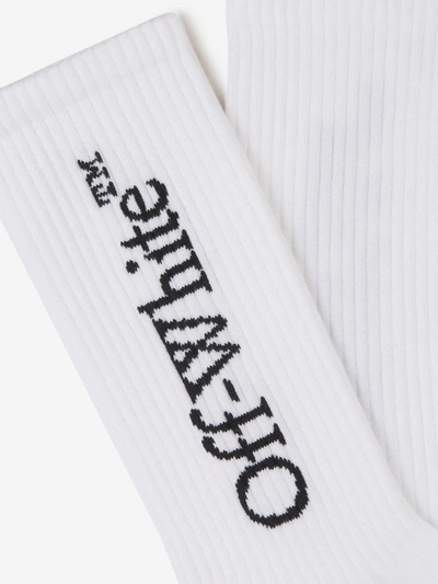 Shop Off-white Logo Cotton Socks In Blanc