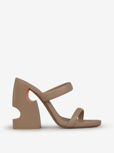 Shop Off-white Pop Bulky Mules In Taupe