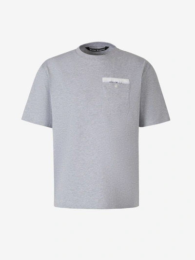 Shop Palm Angels Cotton Pocket T-shirt In Light Grey