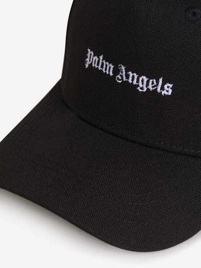 Shop Palm Angels Logo Cotton Cap In Negre