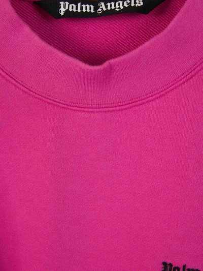 Shop Palm Angels Logo Crewneck Sweatshirt In Rosa