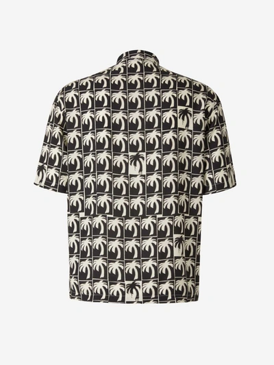 Shop Palm Angels Palm Trees Graphic Shirt In Negre
