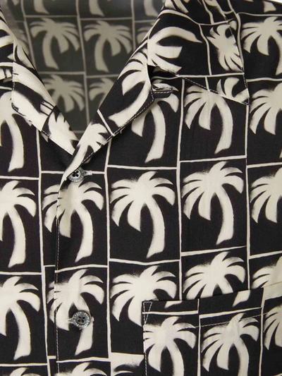 Shop Palm Angels Palm Trees Graphic Shirt In Negre