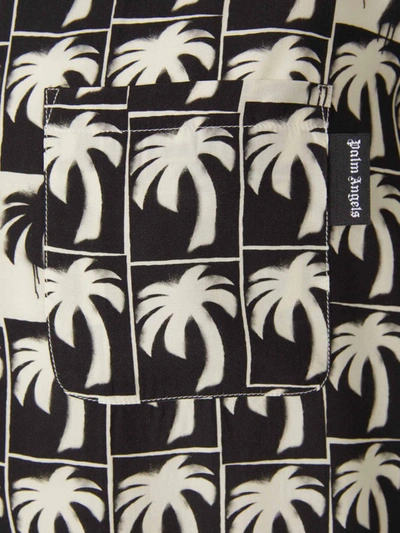 Shop Palm Angels Palm Trees Graphic Shirt In Negre