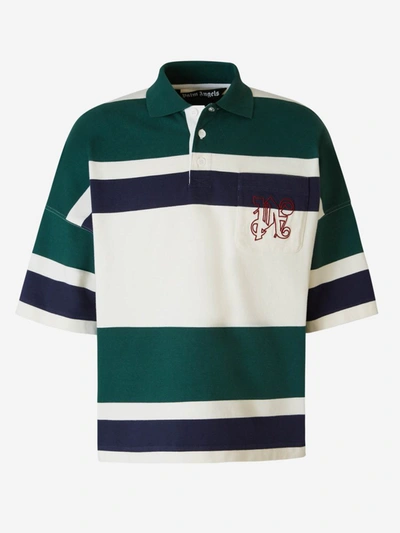 Shop Palm Angels Rugby Monogram Polo In Blanc